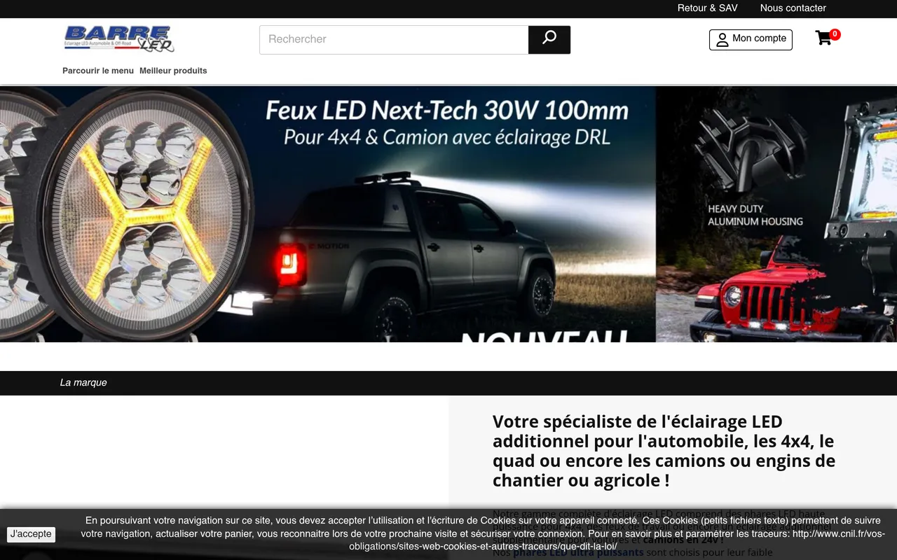 Barre LED — Réalisation web Next Level Group