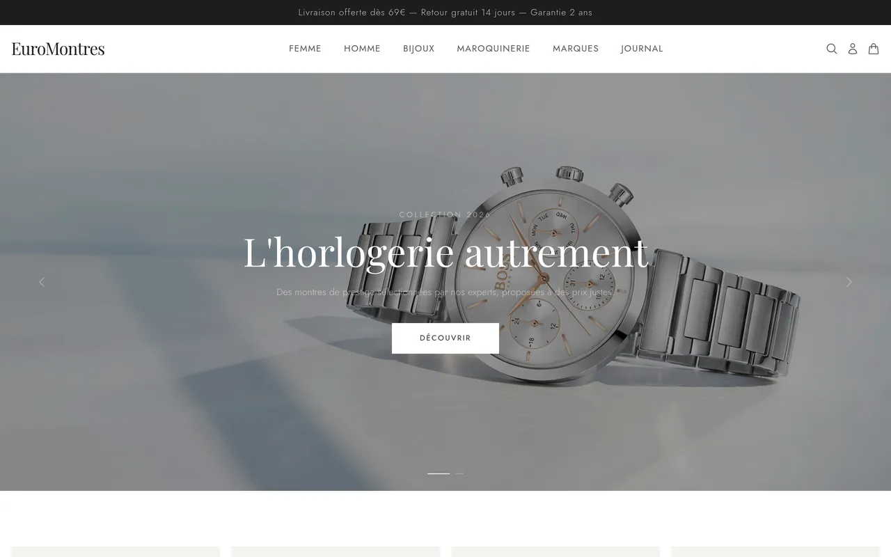 Euromontres — Réalisation web Next Level Group